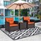 Costway 3PCS Patio Rattan Furniture Set Cushioned Conversation Set Sofa